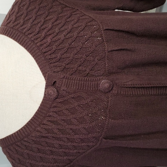 Brown 2 button cardegan short sleeve. Size large. USA, Military? Y2K - Picture 2 of 7